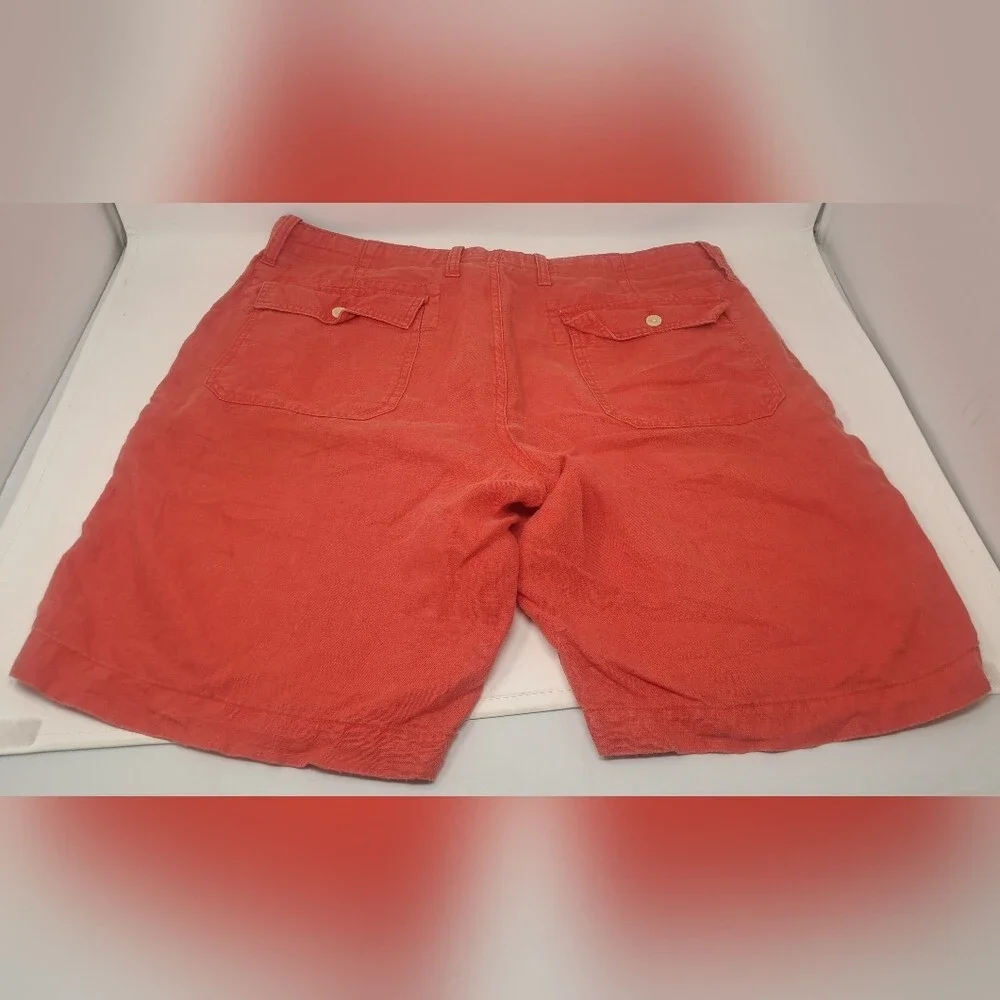 Banana Republic Men's Shorts 100% Linen Orange Drawstring HQ Size 36 Actual 38